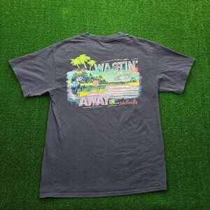 Margaritaville Tshirt Mens Medium Blue Short Sleeve‎ Wastin Away in Nashville